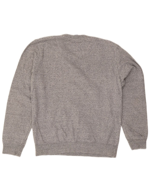 Champion moletom gráfico masculino jumper médio cinza algodão manchado