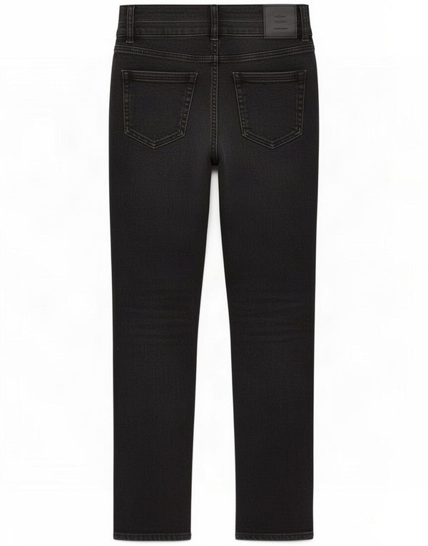 M&Co Womens Slim Jeans UK 10 Pequeno W26 L27 Algodão Preto