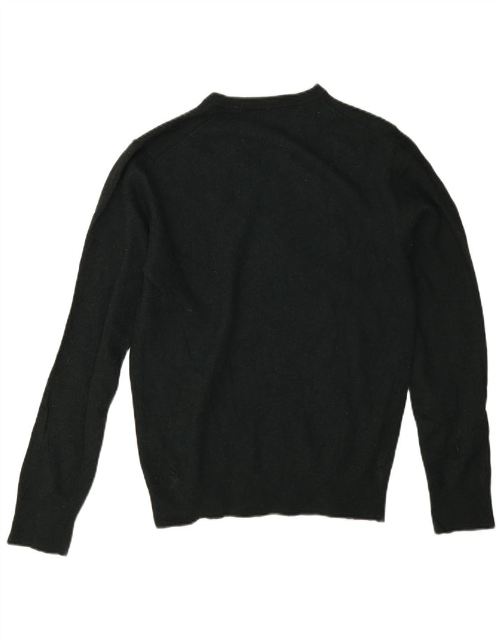 Suéter feminino Massimo Dutti com decote em V Reino Unido 14 lã verde médio
