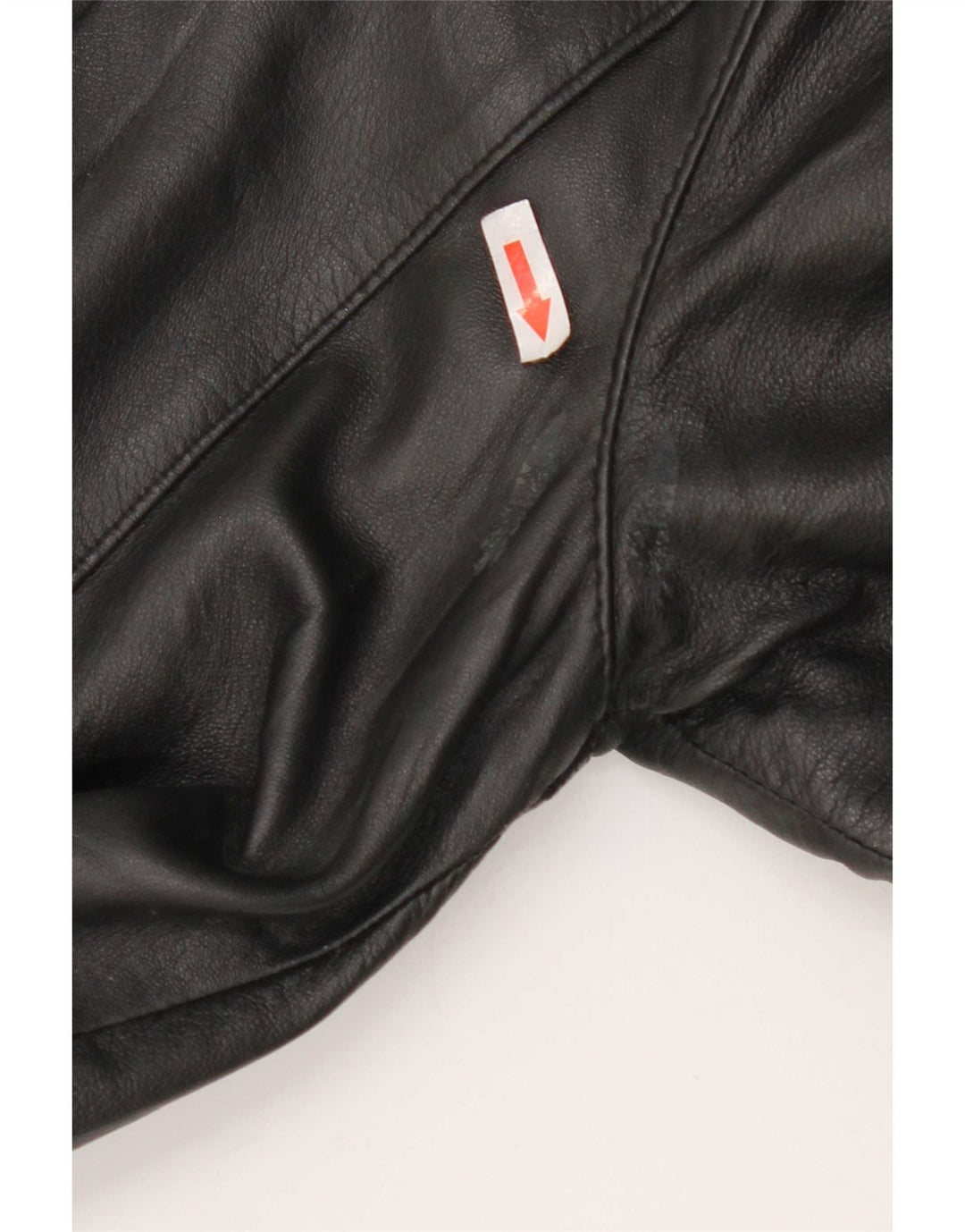 Casaco de couro feminino vintage UK 16 grande preto