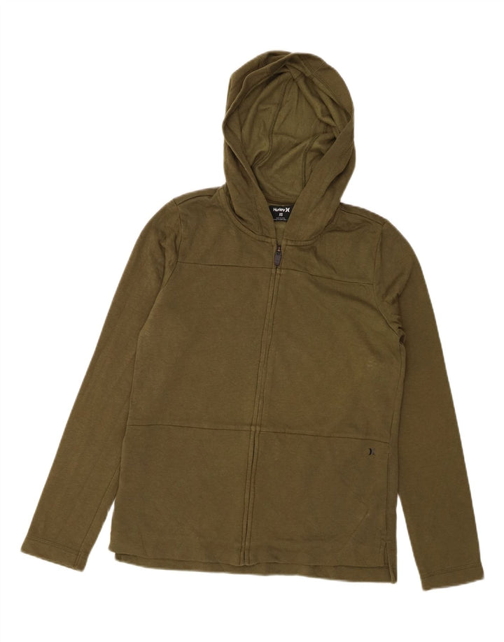 HURLEY Mens Zip Hoodie Sweater XS Khaki Cotton Vintage Hurley and Second-Hand Hurley from Messina Hembry 