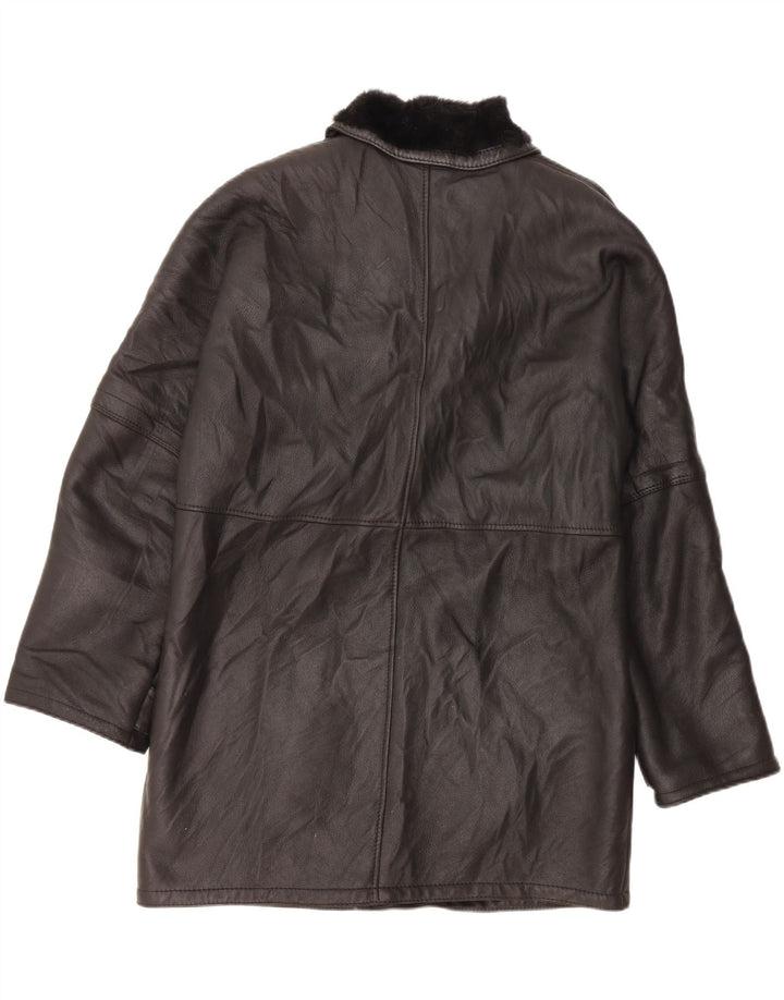 Sobretudo masculino VINTAGE Shearling IT 52 XL preto shearling