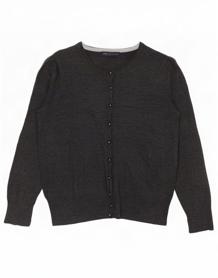 Suéter cardigã feminino Marks & Spencer Reino Unido 12 Viscose cinza médio