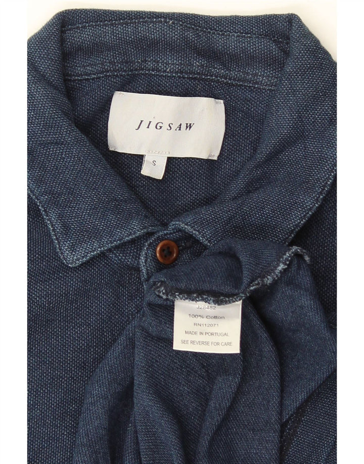 Camisa polo masculina Jigsaw pequena algodão azul marinho