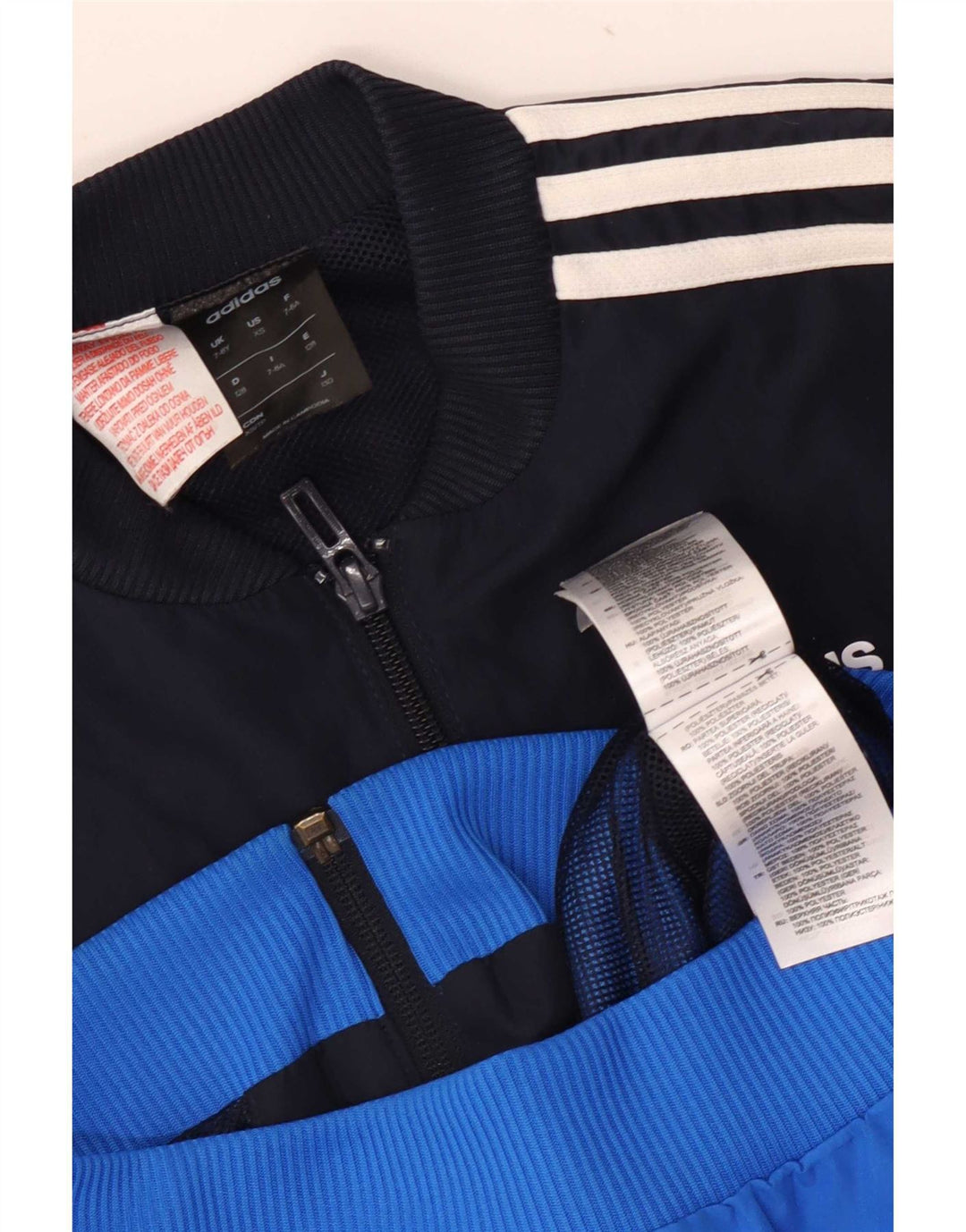 Jaqueta Adidas Meninos Treino Top 7-8 Anos Azul Colorblock Poliéster