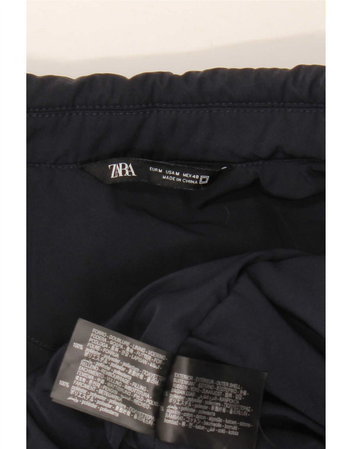 Jaqueta bomber masculina Zara UK 38 poliéster azul marinho médio