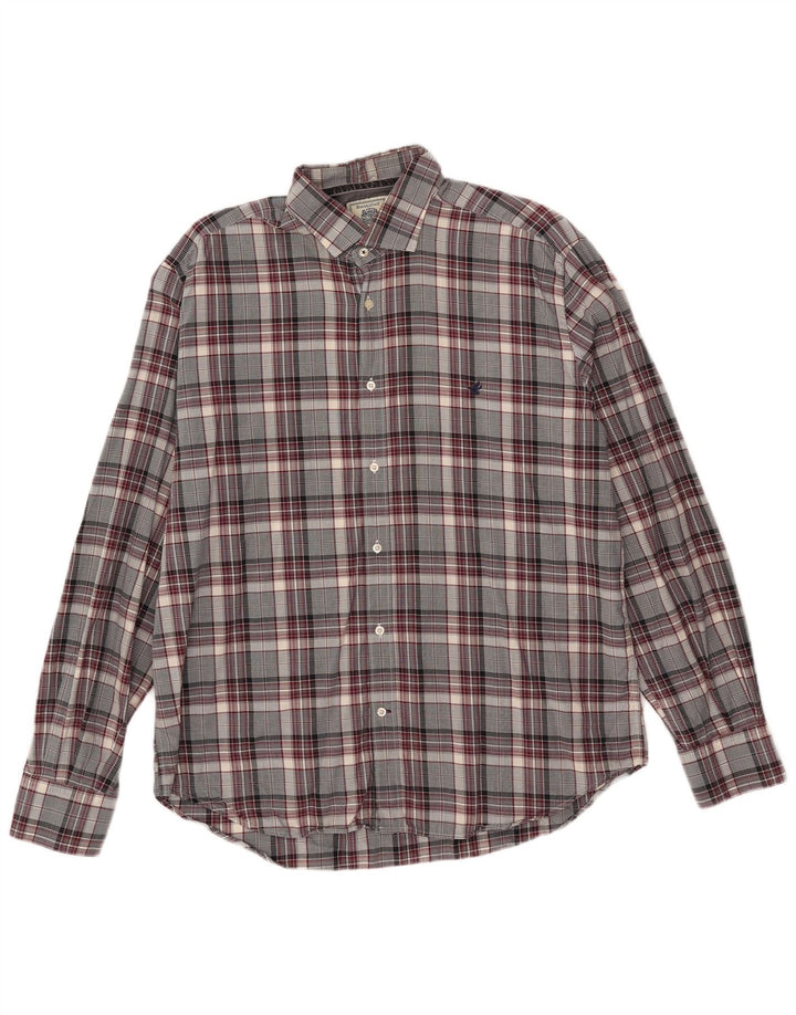 Camisa masculina Brooksfield tamanho 43 grande xadrez cinza