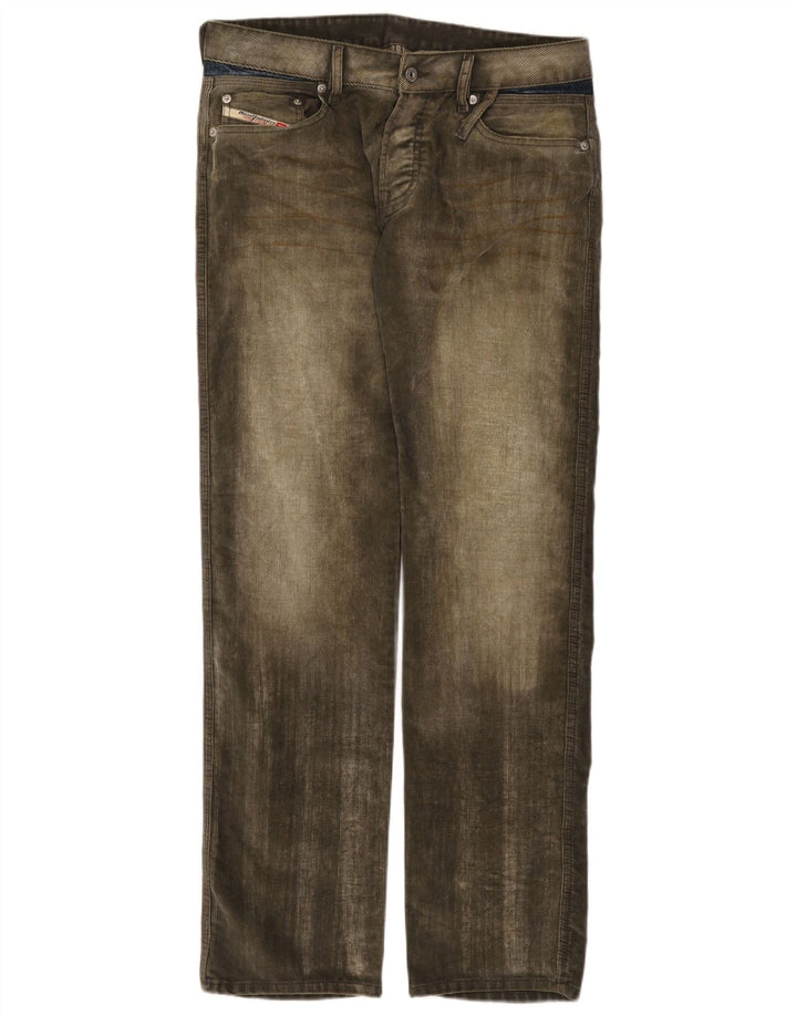 Jeans retos femininos Diesel W32 L32 poliéster cáqui