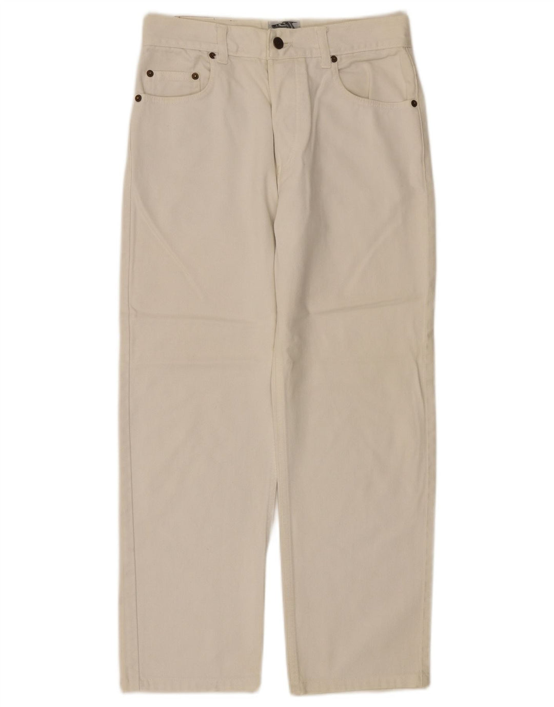 Uniforme feminino jeans reto W28 L26 branco
