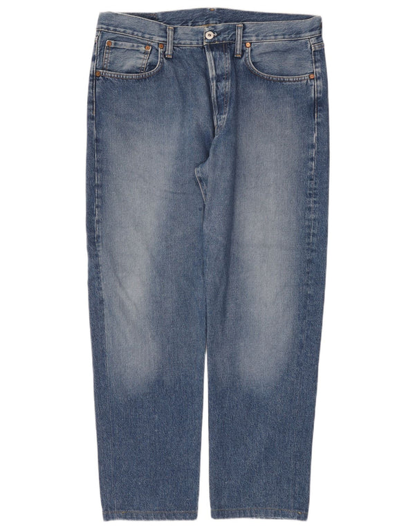Replay Mens Straight Jeans W38 L30 Azul Algodão