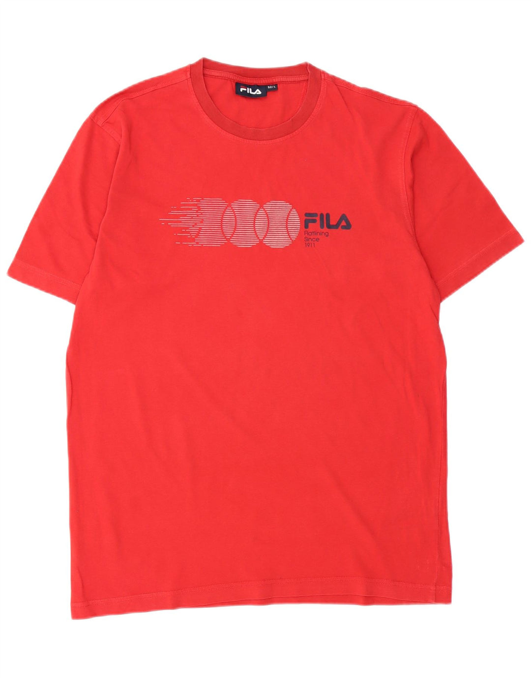 Camiseta gráfica masculina FILA Top IT 52 grande algodão vermelho