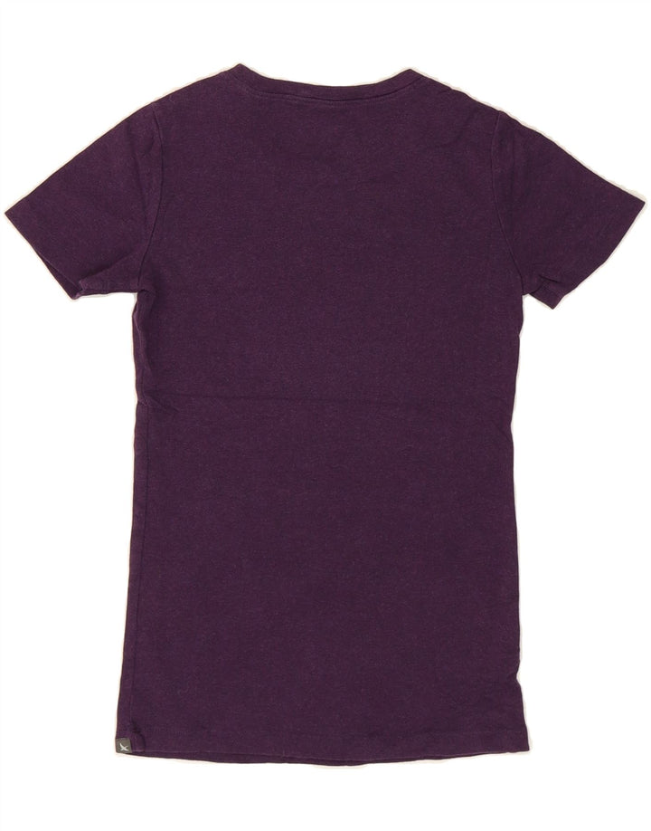 EDDIE BAUER Womens T-Shirt Top UK 6 XS Purple Cotton Vintage Eddie Bauer and Second-Hand Eddie Bauer from Messina Hembry 
