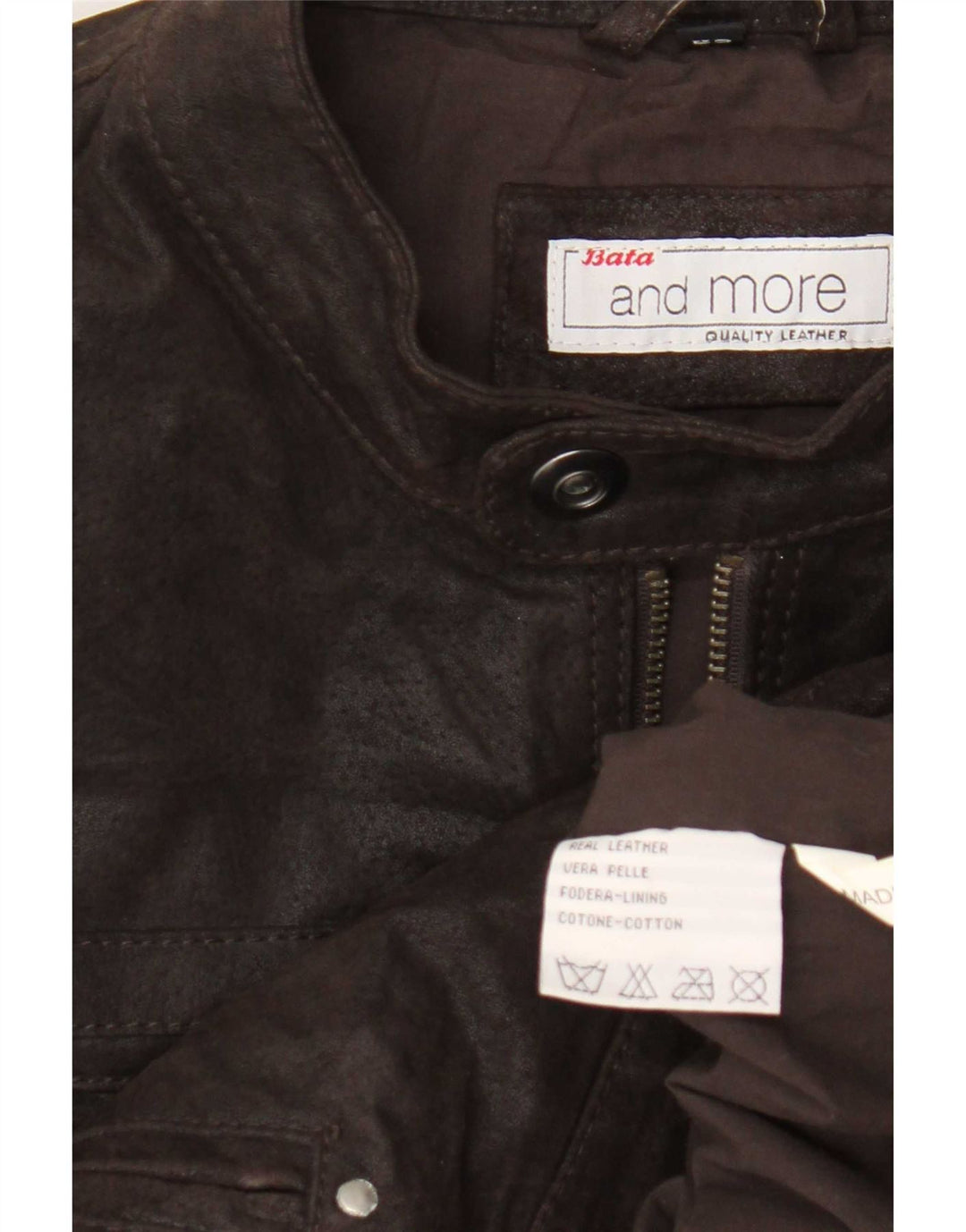 Bata e mais jaqueta masculina de couro para motociclista IT 52 XL marrom