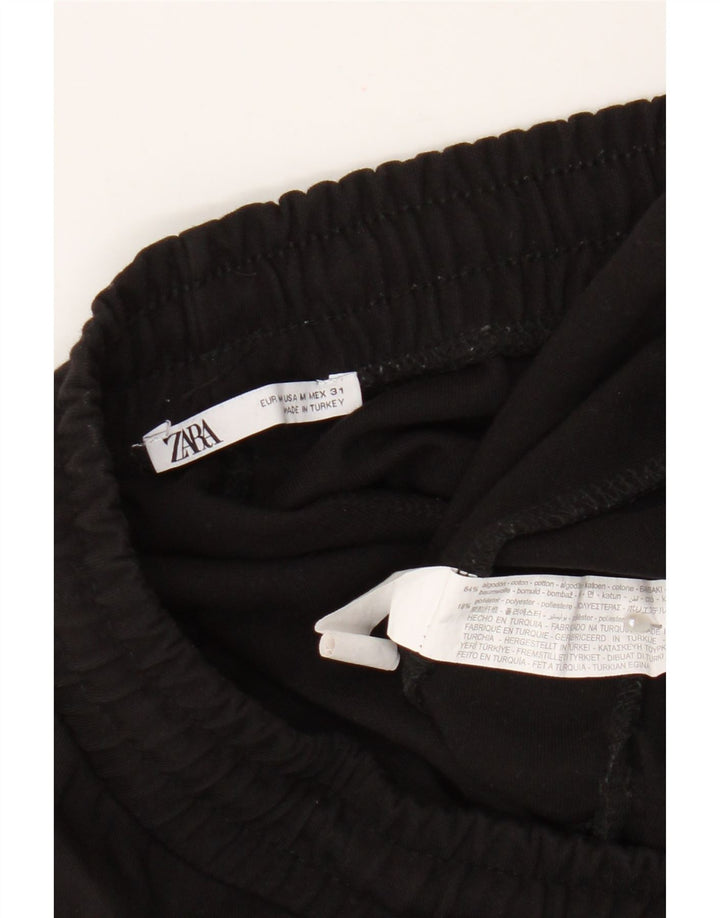 Zara Mens Sport Shorts Médio Algodão Preto