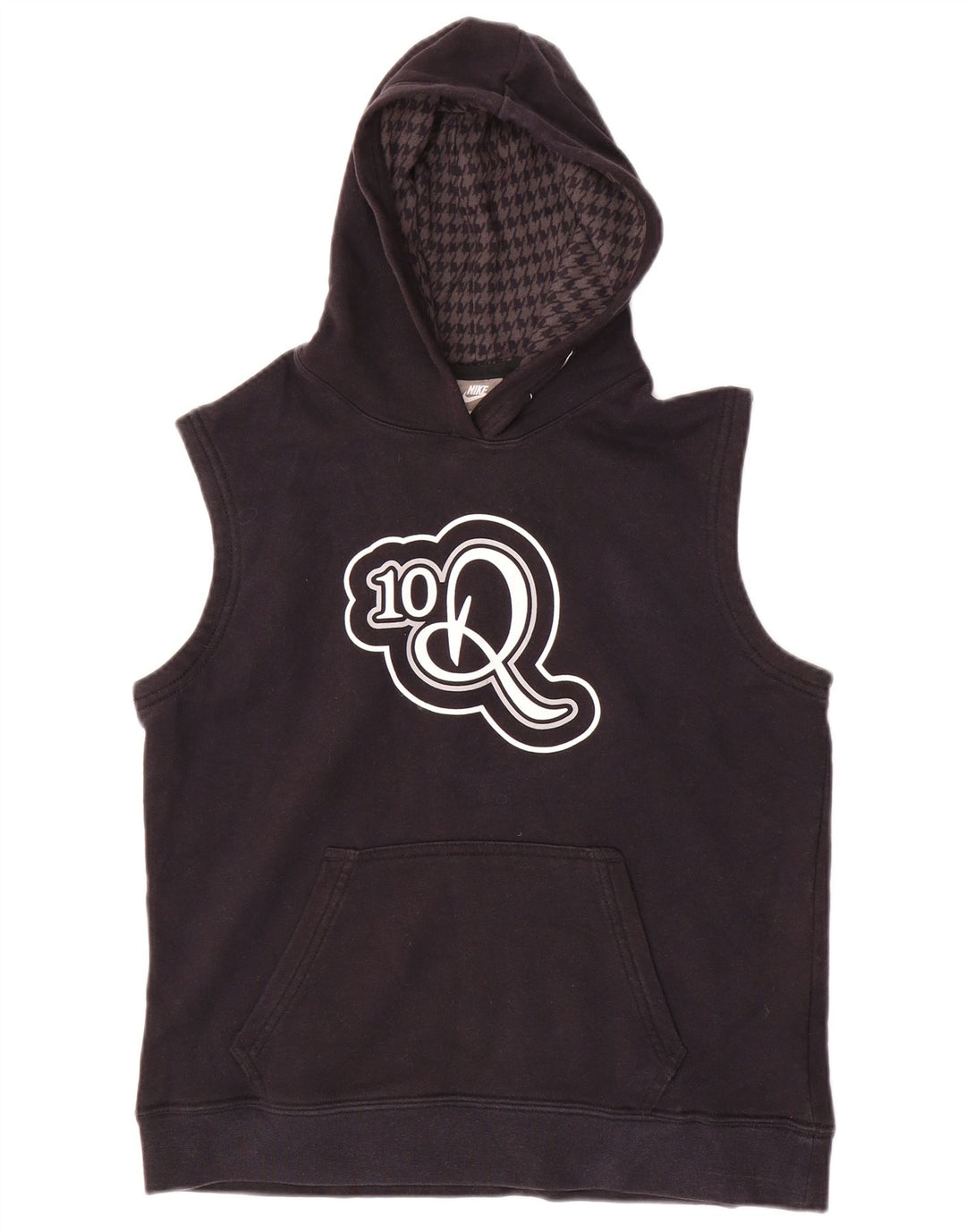 Jumper com capuz gráfico sem mangas para meninos NIKE 10-11 anos médio preto algodão