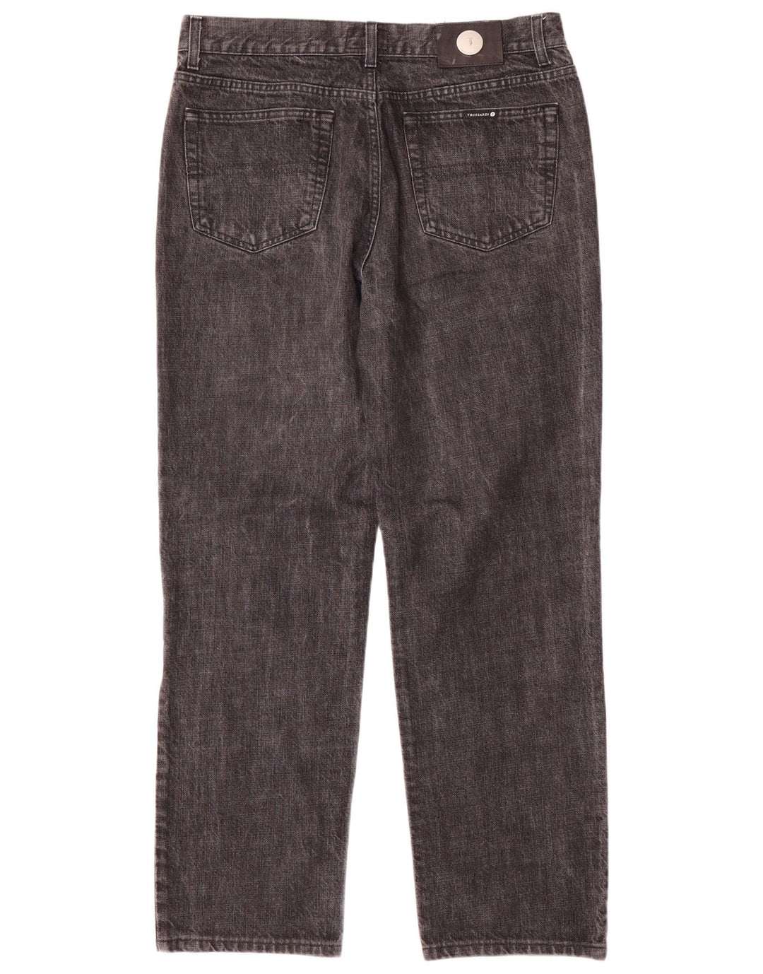 Trussardi Calça jeans reta masculina W36 L32 algodão cinza