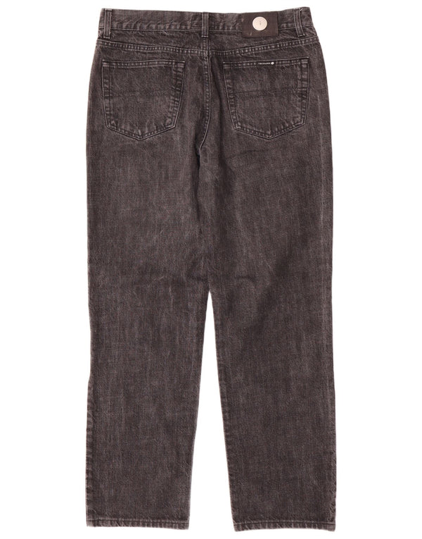 Trussardi Calça jeans reta masculina W36 L32 algodão cinza