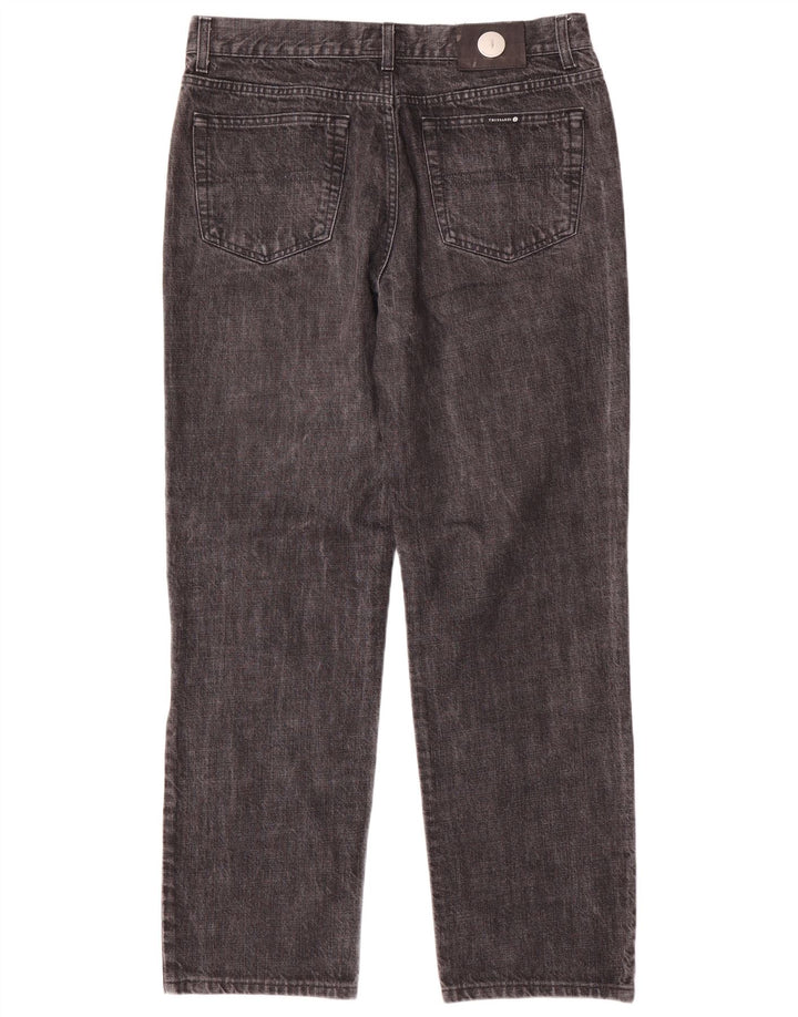 Trussardi Calça jeans reta masculina W36 L32 algodão cinza