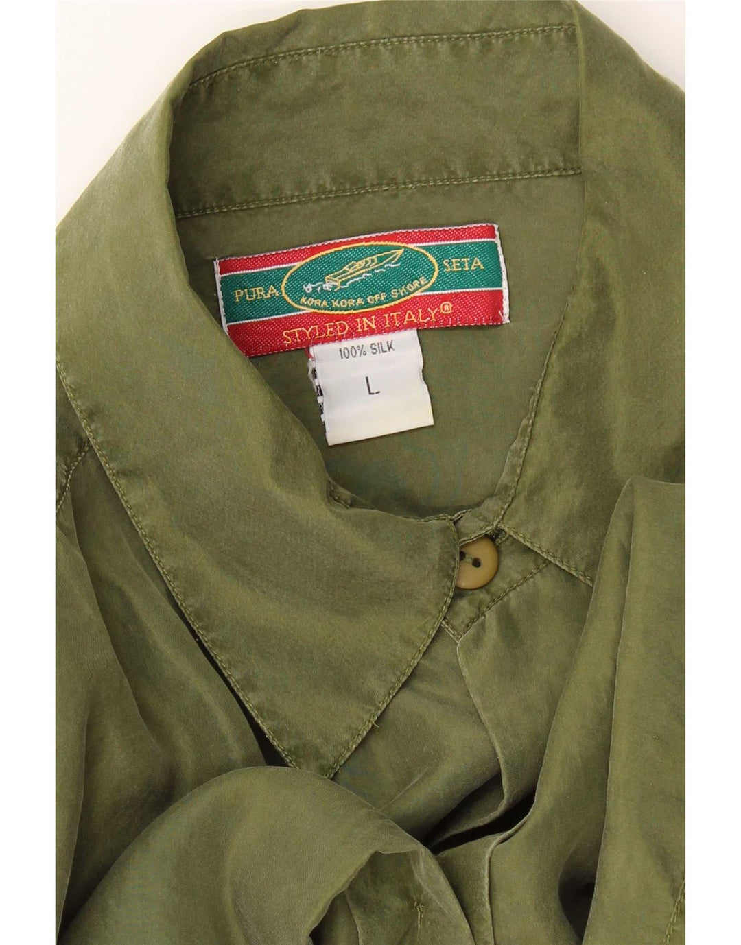 Camisa masculina vintage grande seda verde