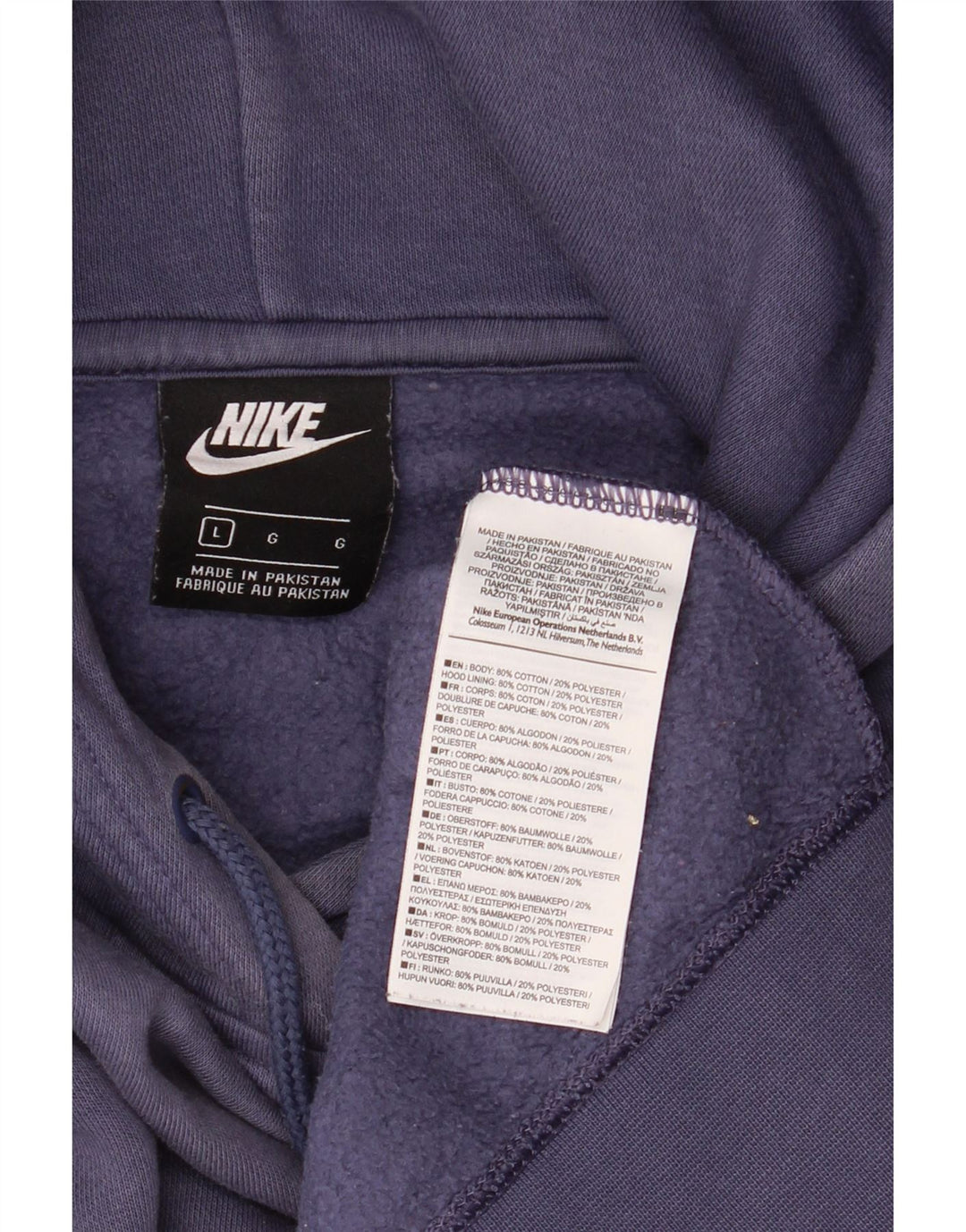 Jumper com capuz masculino Nike grande algodão azul marinho