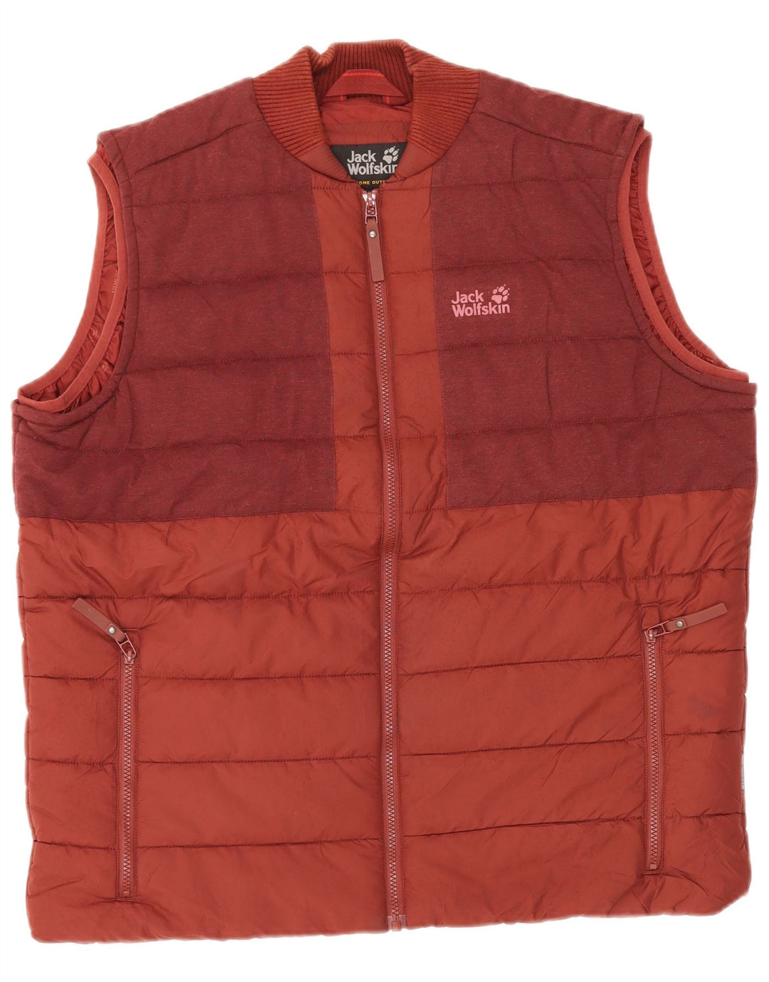 Colete acolchoado masculino JACK WOLFSKIN UK 44/46 XL poliéster cor de vinho