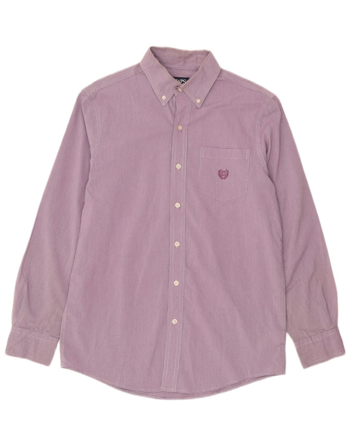 Camisa masculina grande Chaps Reino Unido 10 pequeno roxo houndstooth algodão