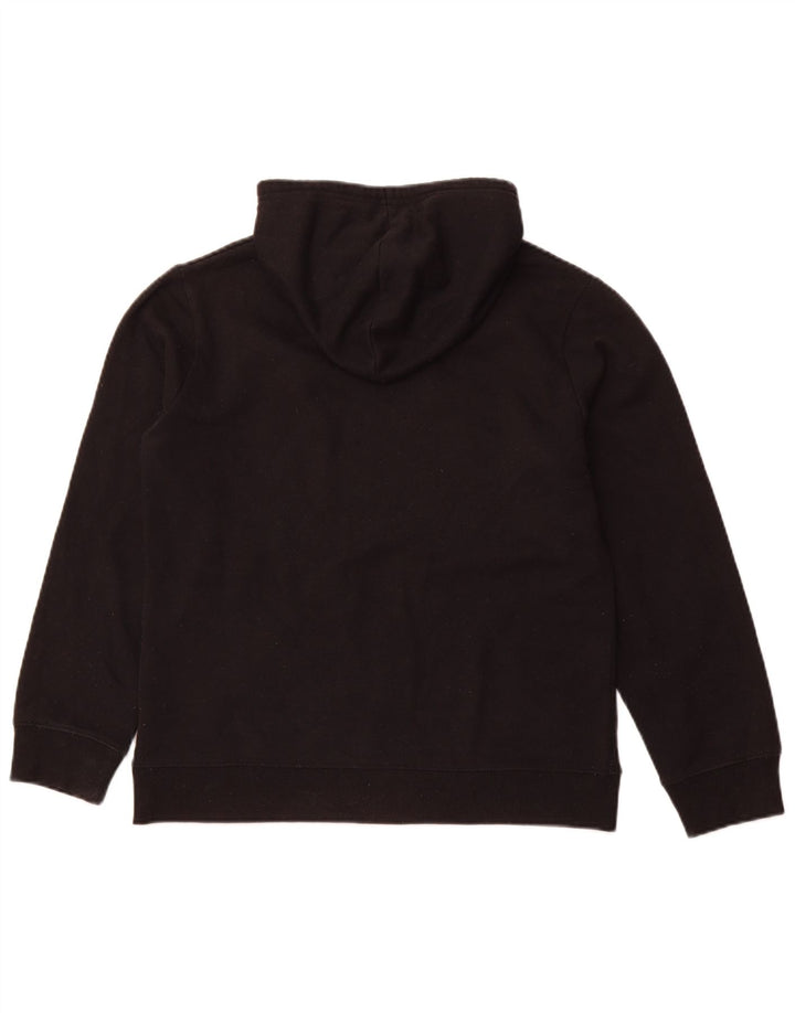 FILA feminino gráfico moletom com capuz UK 14 médio preto poliéster