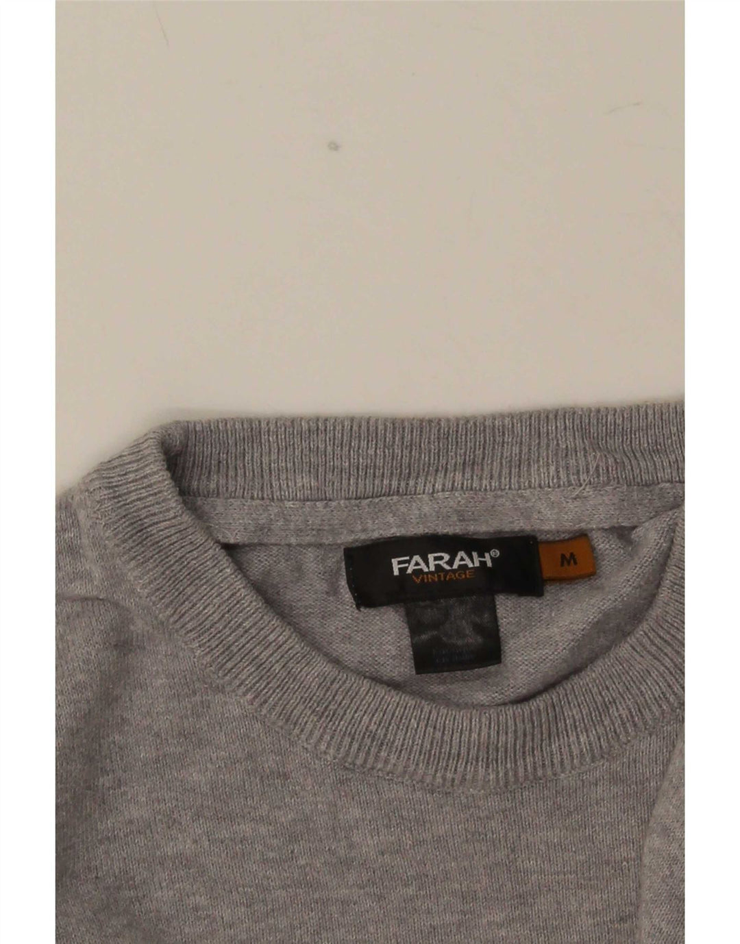 Suéter masculino Farah com gola redonda cinza médio