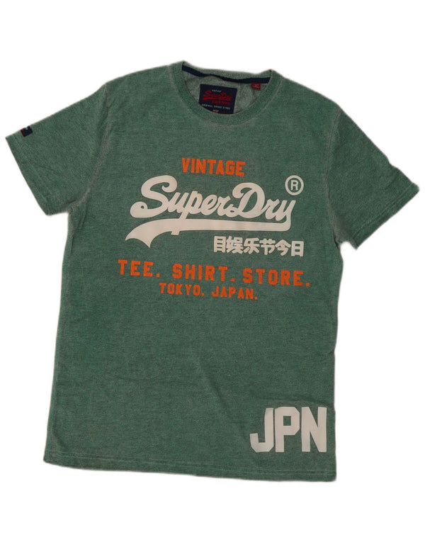 Camiseta gráfica masculina Superdry Top grande algodão verde