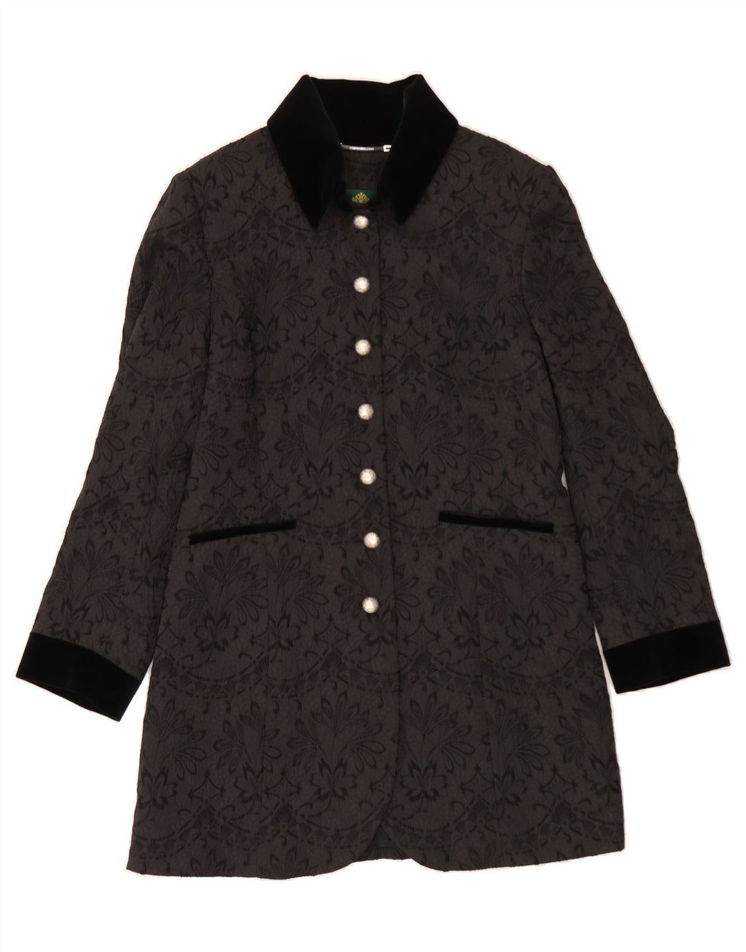 HAMMERSCHMID Womens Overcoat EU 44 XL Black Floral Vintage Hammerschmid and Second-Hand Hammerschmid from Messina Hembry 