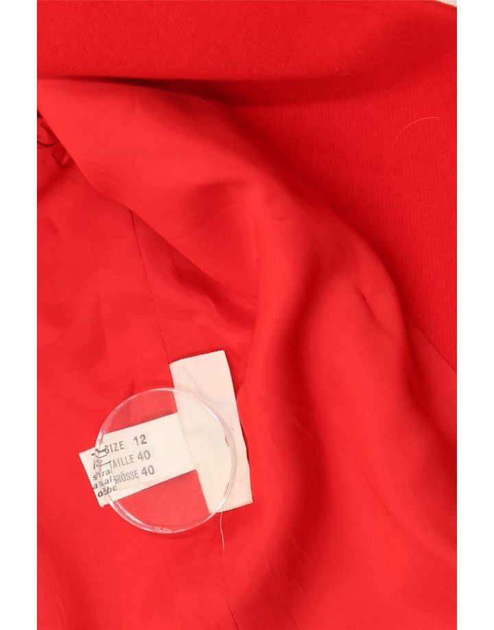 Jaqueta blazer feminina vintage com peito duplo Reino Unido 12 vermelho médio