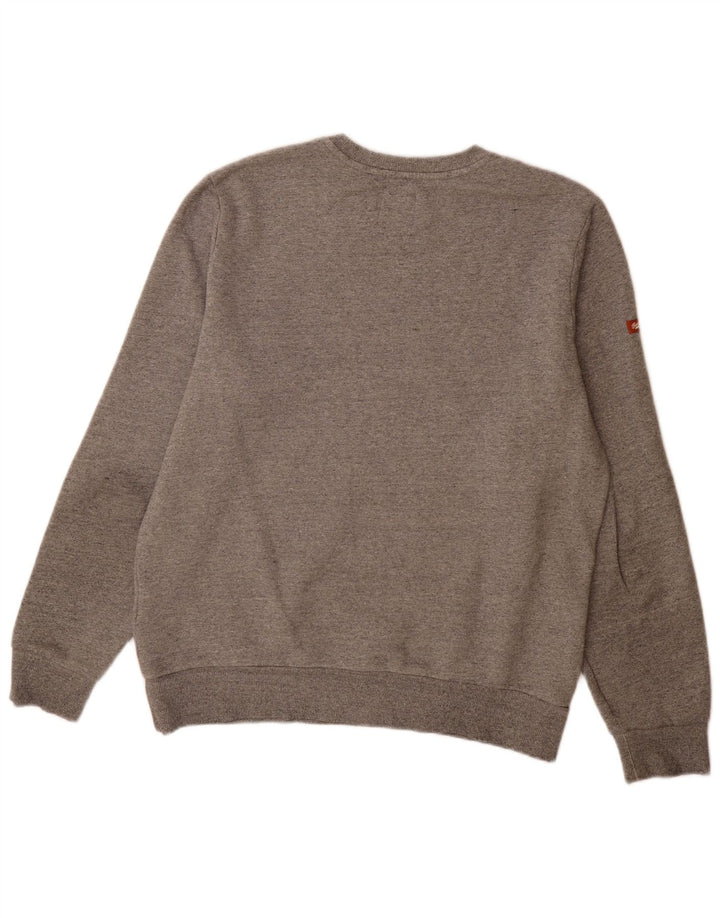 Superdry moletom gráfico masculino jumper grande algodão manchado cinza
