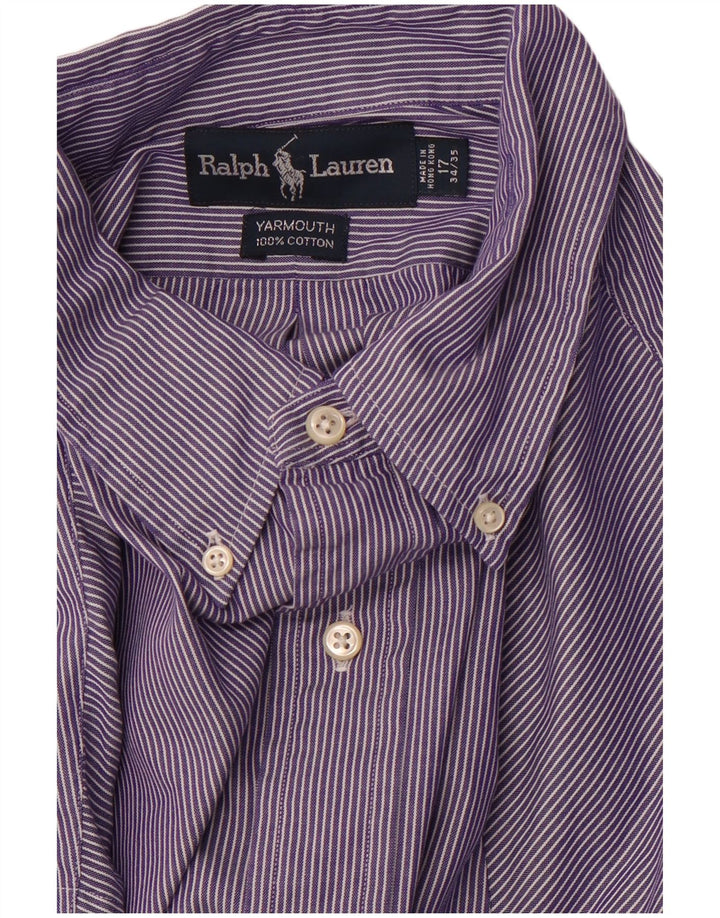 Camisa masculina Yarmouth solta RALPH LAUREN tamanho 17 XL listrado roxo