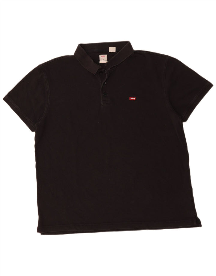 Camisa polo masculina de ajuste padrão LEVI'S XL de algodão preto