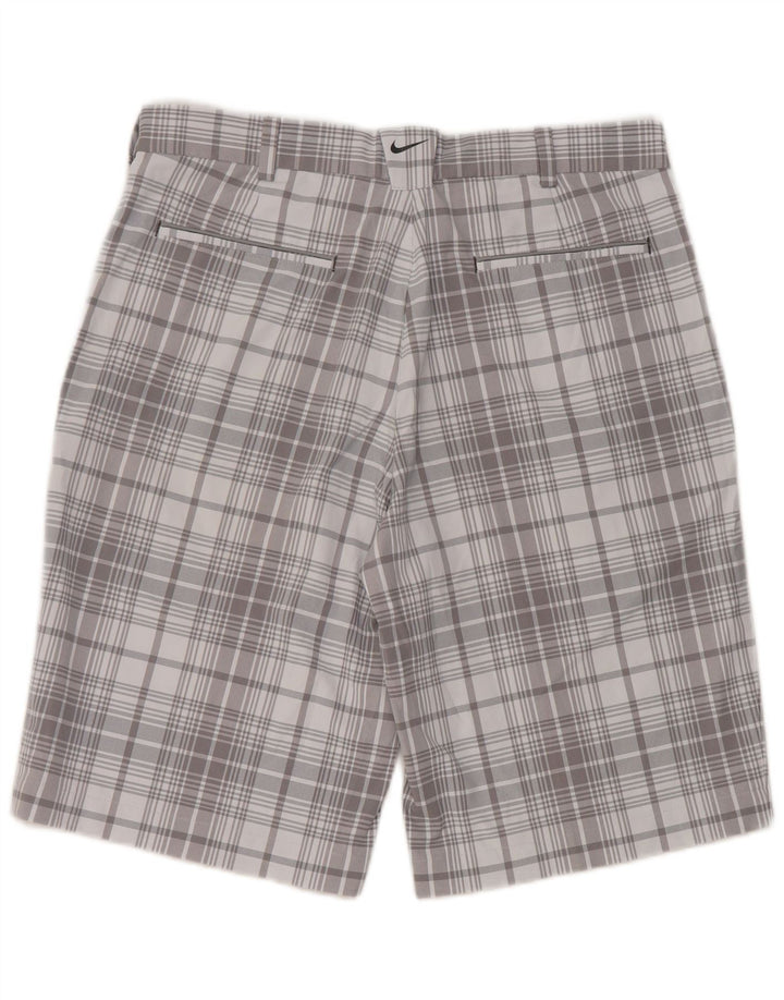 Shorts masculino Nike Dri Fit Chino W32 poliéster xadrez cinza médio