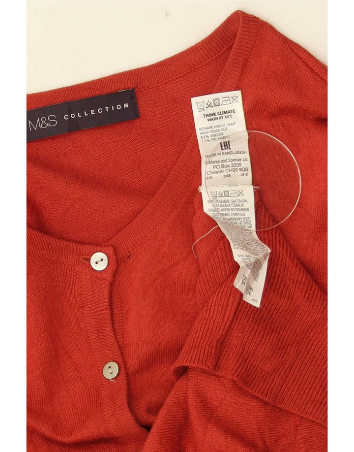 Suéter cardigã feminino Marks & Spencer UK 14 viscose laranja médio