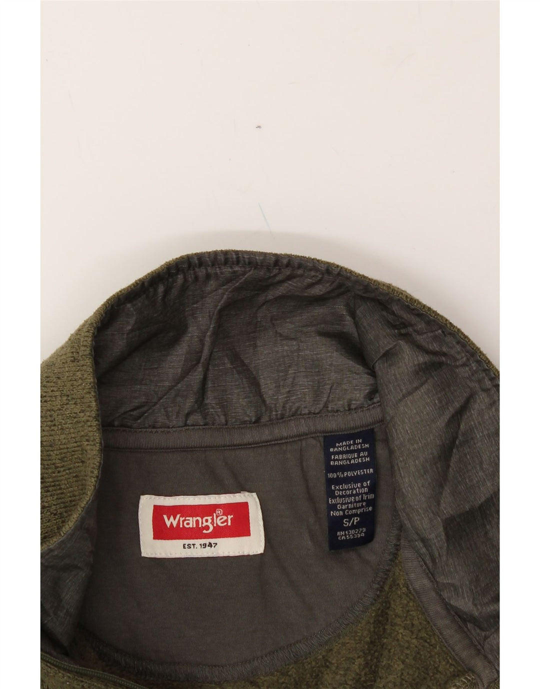 WRANGLER Womens Zip Neck Sweatshirt Jumper UK 10 Small Khaki Flecked Vintage Wrangler and Second-Hand Wrangler from Messina Hembry 