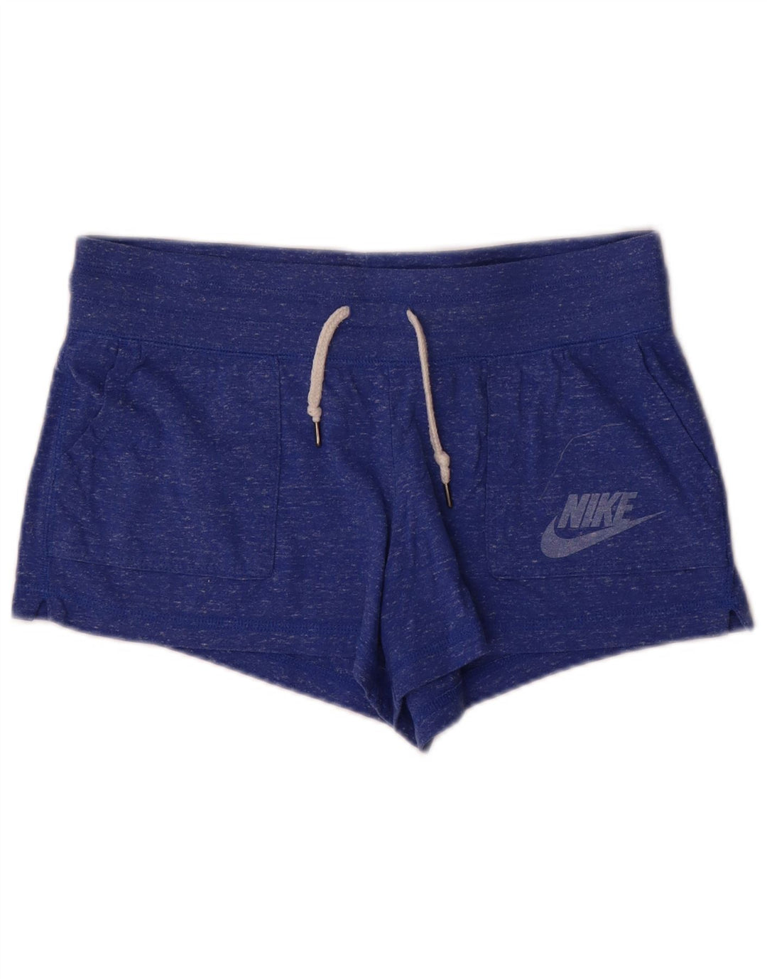 Shorts esportivos gráficos femininos Nike UK 12 poliéster manchado azul médio