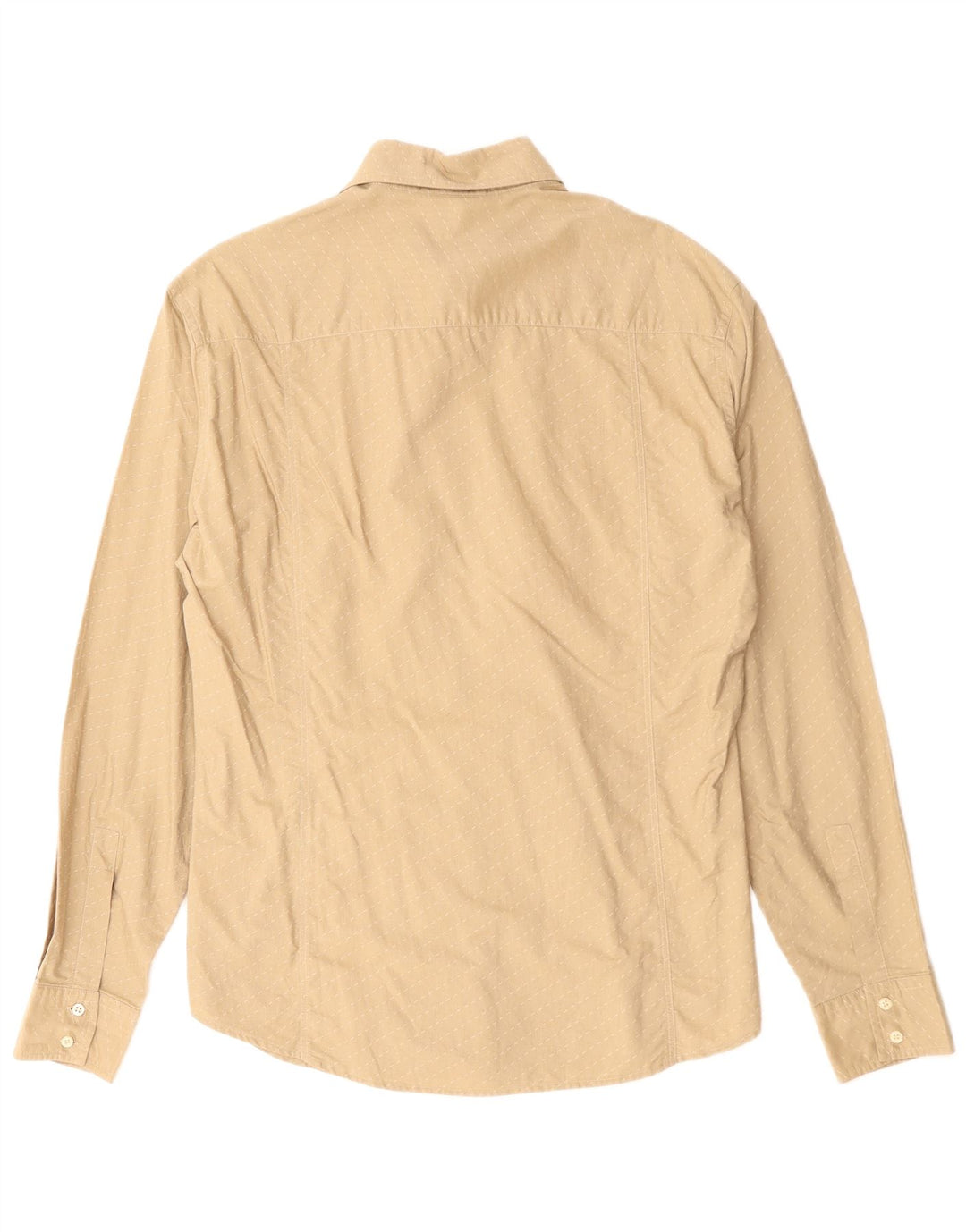 Camisa masculina Armani Jeans grande algodão listrado bege