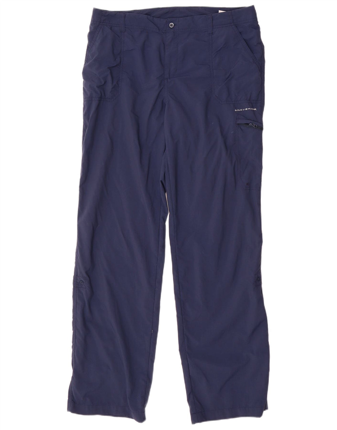 Calça cargo feminina Omni-Shade COLUMBIA EUA 12 grande W34 L32 azul marinho