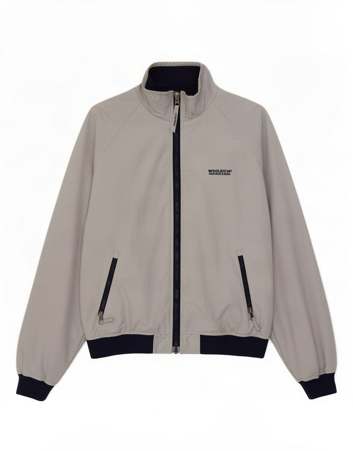 Jaqueta de chuva Woolrich Boys 13-14 anos azul colorblock nylon