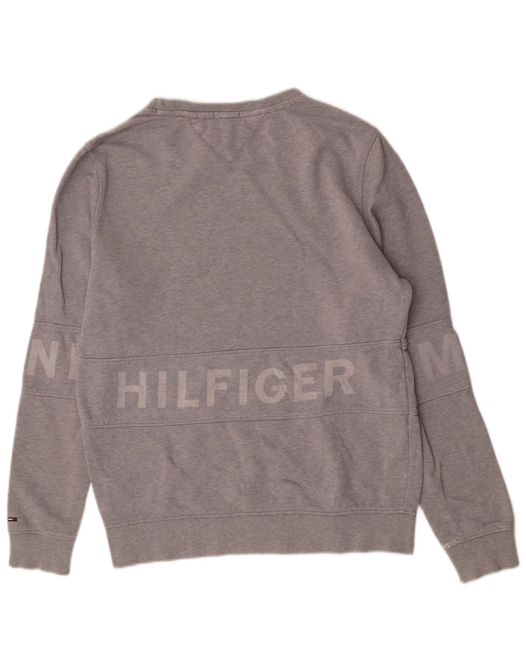 Tommy Hilfiger moletom gráfico masculino jumper grande algodão cinza