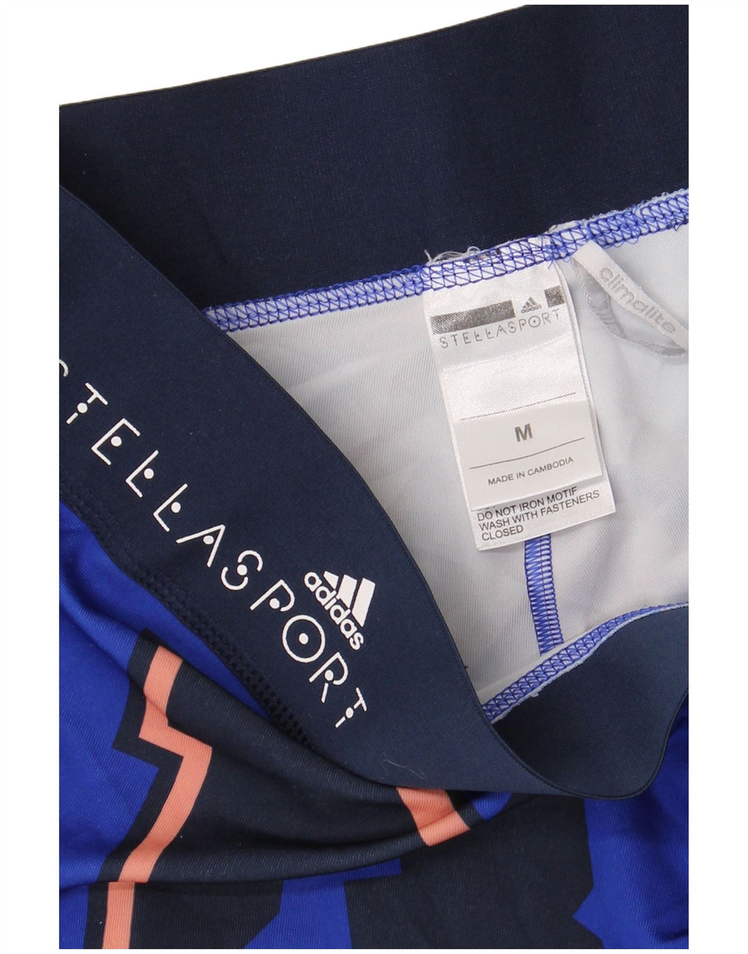 ADIDAS Womens Climalite Graphic Leggings UK 14 Médio Azul Poliéster