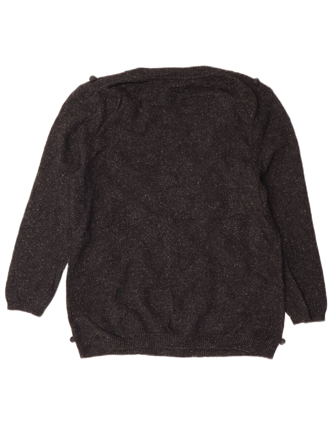 Suéter feminino Hobbs com gola canoa e gola redonda Reino Unido 14 médio de lã preta clássico