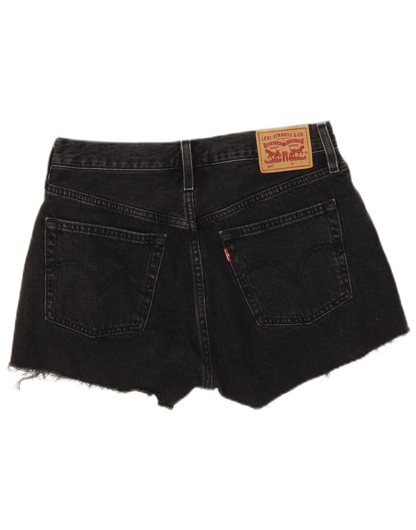 Shorts jeans feminino Levi's 501 de cintura alta W28 cinza médio