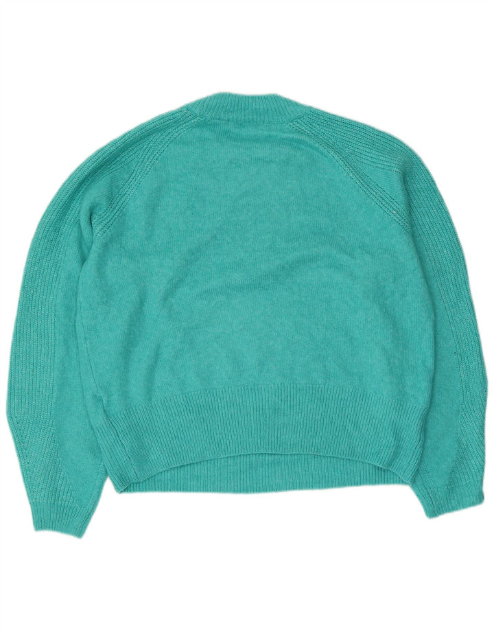 Suéter feminino Marks & Spencer com gola redonda Reino Unido 14 acrílico azul médio