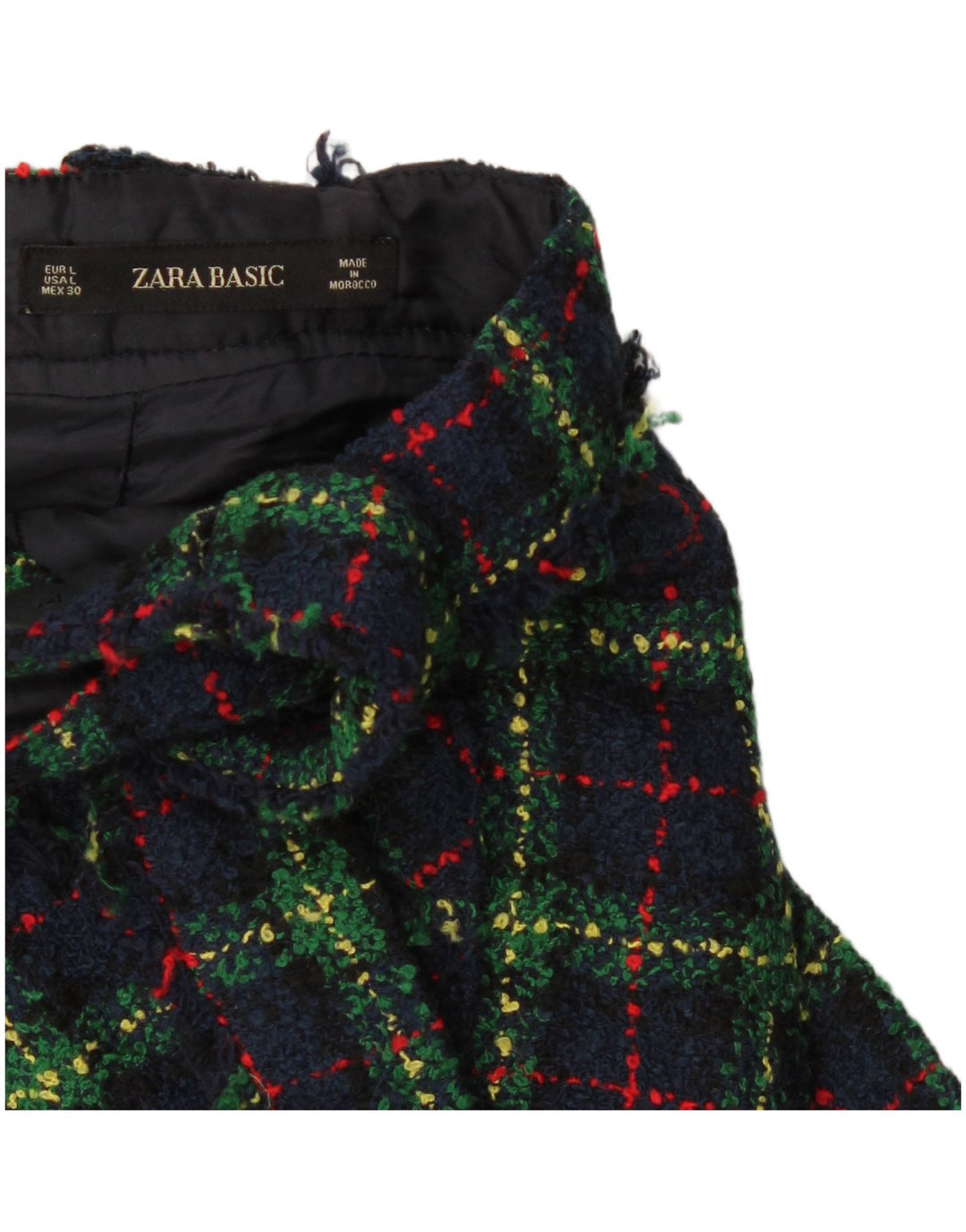 Zara Macacão feminino saia grande W34 xadrez azul marinho