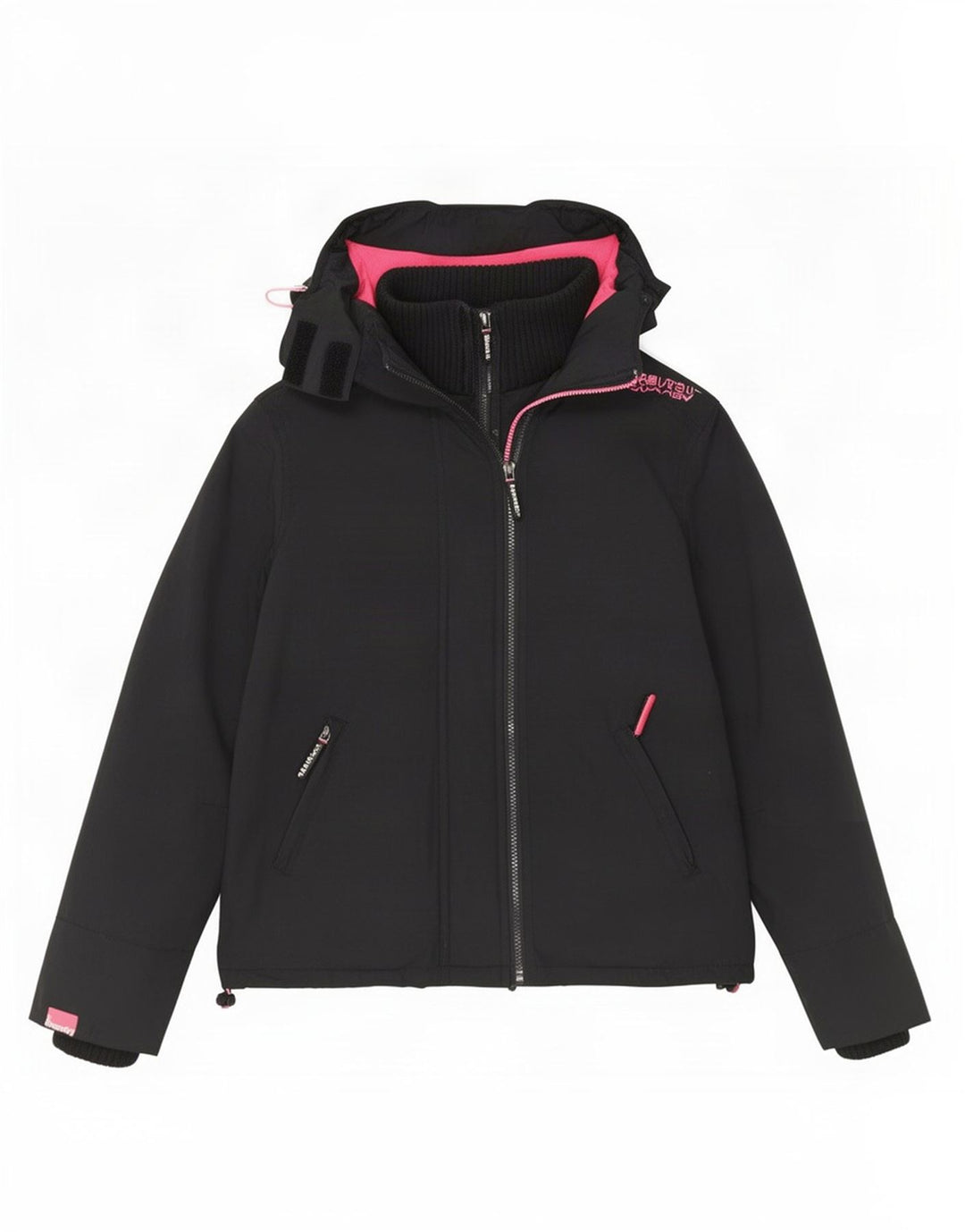 Jaqueta corta-vento feminina Superdry com capuz e blusão UK 14 médio preto