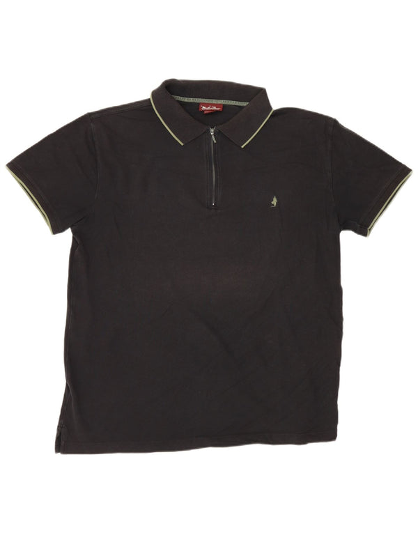 Camisa polo masculina Marlboro Classics 3XL algodão preto
