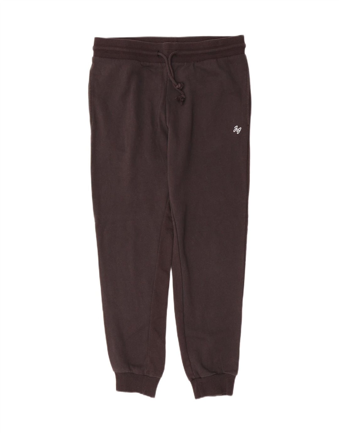 Calça de treino masculina JACK & JONES de algodão preto médio